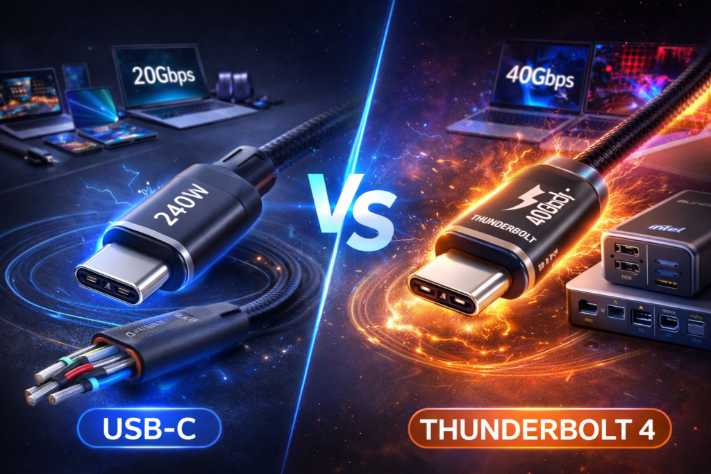 USB-C vs Thunderbolt 4 speed and charging comparison